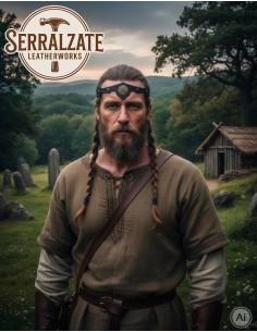 Diadème Celtique tempête céleste en cuir noir 2