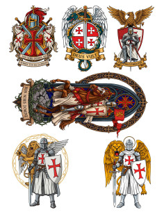 Tatouage temporaire Thématique des Templiers, en couleur