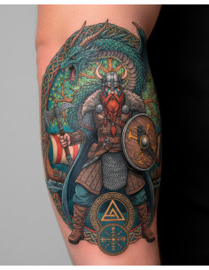 Tatouage temporaire Thématique des Vikings, en couleur 2