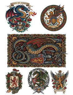 Tatouage temporaire Thématique Médiévale, en couleur