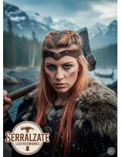 Diadème Viking-Celtic nœuds du vent en marron