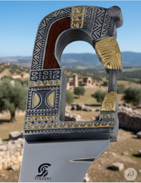 Falcata ibérique décorée, 64 cm.