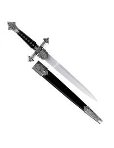 dague médiévale avec fourreau, 35 cm.