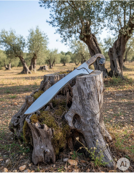 Falcata ibérique en argent