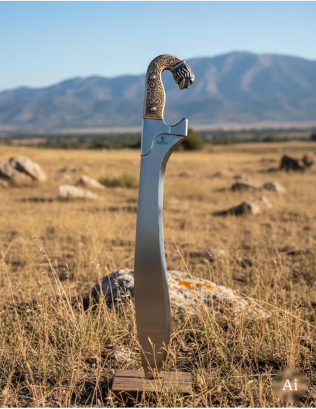 Falcata ibérique en argent