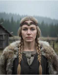 Tiare viking celtique nœuds vagues de la mer en marron