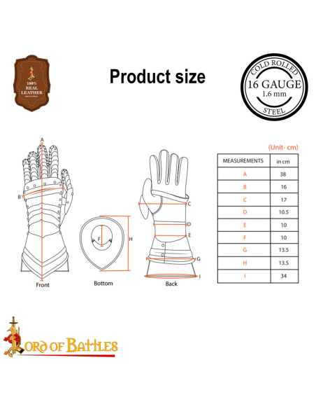 Gantelets de cuirassier S. XVI-XVII,...