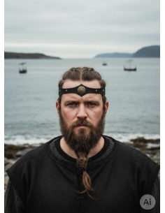 Tiare vikinges nœuds celtiques vagues sereines en noir
