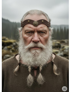 Diadème Viking Yggdrasil en marron