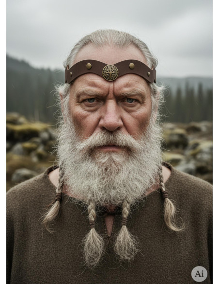 Diadème Viking Yggdrasil en marron