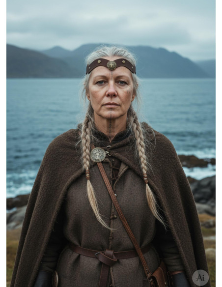 Diadème Viking Yggdrasil en marron