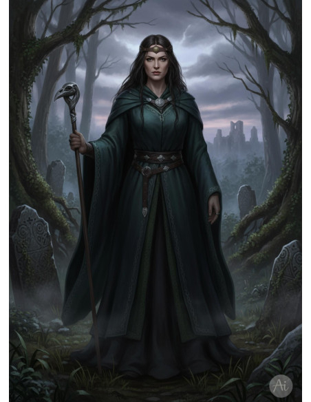 Diadème Viking en frêne Yggdrasil marron