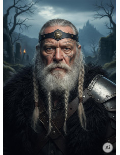Diadème Viking en frêne Yggdrasil noir