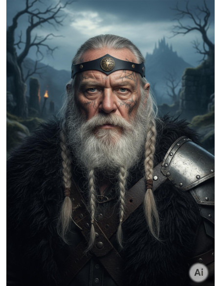 Diadème Viking en frêne Yggdrasil noir
