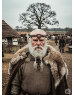 Diadème Celtique-Viking en marron 2