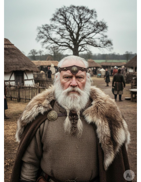 Diadème Celtique-Viking en marron