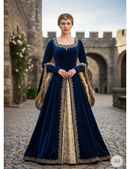 Diadème médiéval Florian en marron