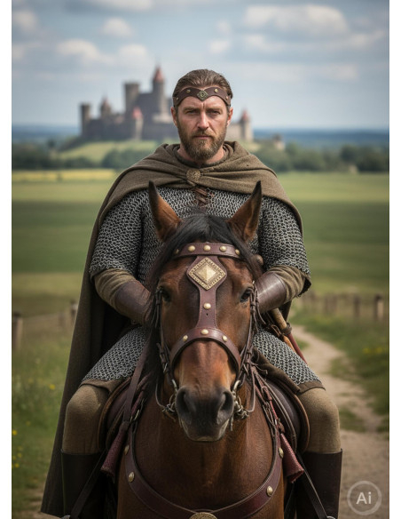 Diadème médiéval Florian en marron