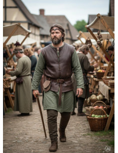 Diadème médiéval Florian en marron 2