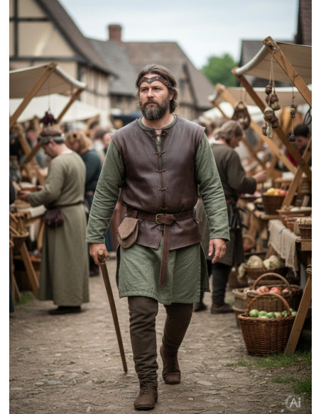 Diadème médiéval Florian en marron