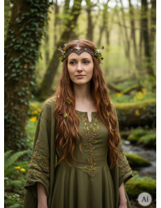 Diadème médiéval Florian en marron