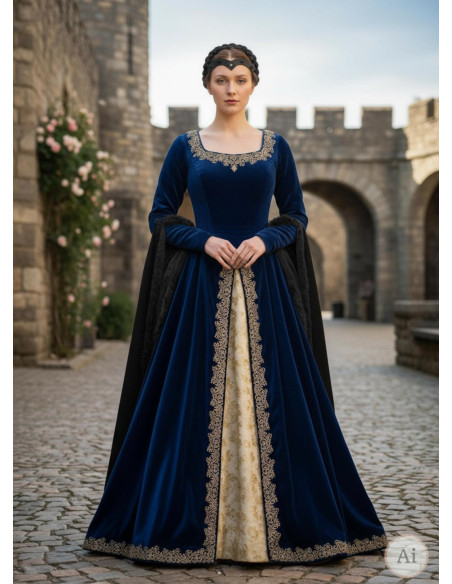 Diadème médiéval Florian noir