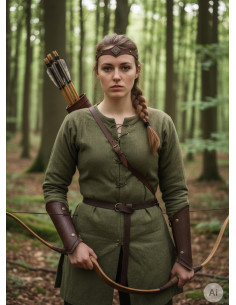 Diadème médiéval Florian de la forêt en marron 2