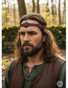 Diadème médiéval Florian de la forêt en marron