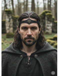 Diadème médiéval Florian de la forêt en noir