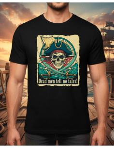 T-shirt noire de pirate pour homme Dead Men tell no tales