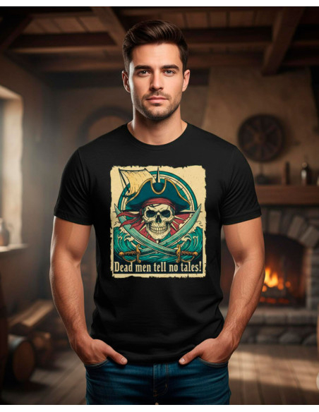 T-shirt noire de pirate pour homme...