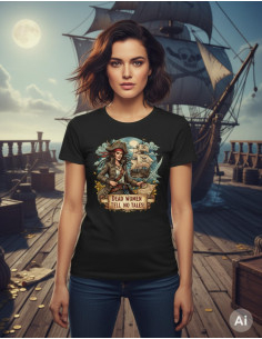 T-shirt noire de pirate pour femme Dead Women tell no tales