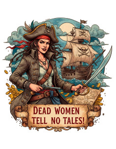T-shirt noire de pirate pour femme Dead Women tell no tales 2