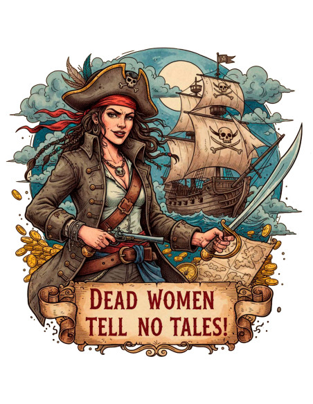 T-shirt noire de pirate pour femme...