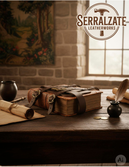 Tahalí médiéval Porte-livres en cuir...