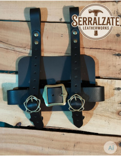 Tahalí médiéval Porte-livres en cuir noir