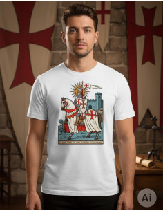 T-shirt blanche pour homme à thème Templiers