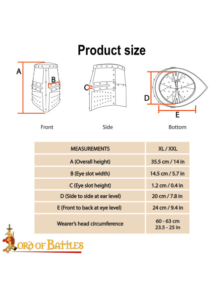 Grand Yelmo médiéval de chevalier du...