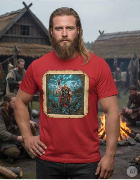 T-shirt rouge pour homme avec Thor,...