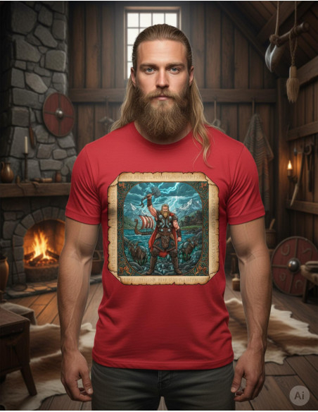 T-shirt rouge pour homme avec Thor,...