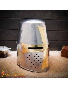 Grand Yelmo Templiers en acier poli, XIII-XIV siècle