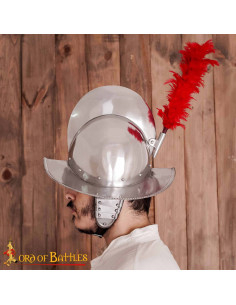 Morrión espagnol avec plume de plumes du XVIe-XVIIe siècle 2