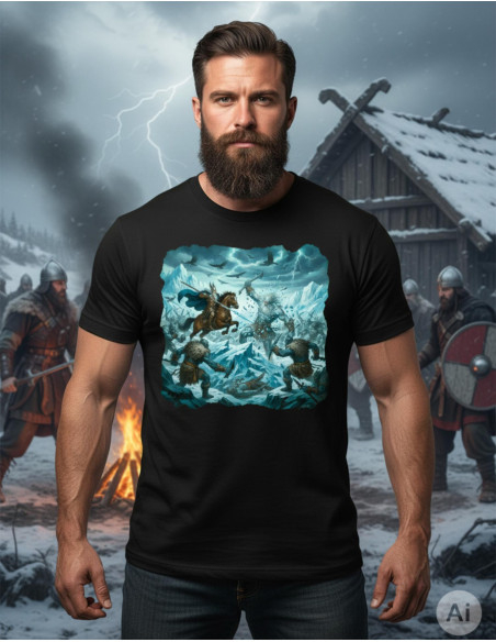 T-shirt noire pour homme Odin vs. Jotnar