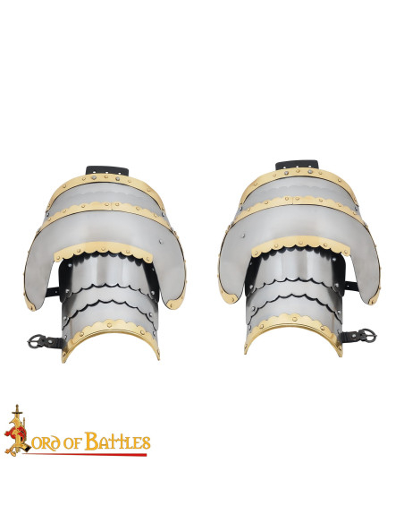 Épaulières médiévales en acier avec...