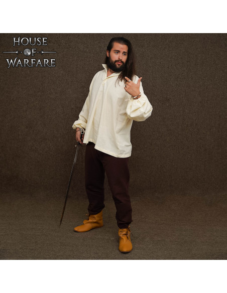 Chemise médiévale en coton à manches...