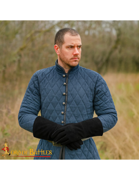 Gants médiévaux en cuir de daim de...