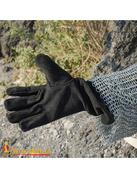 Gants médiévaux en cuir de daim de...