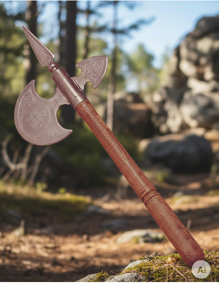 Hache médiévale vieillie, 61 cm.