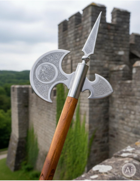 Hache médiévale vieillie, 61 cm.