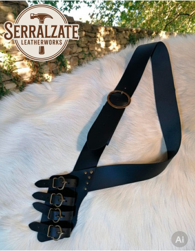 Tahalí de type bandoulière auto-ajustable en noir